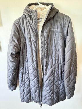 Columbia Gray Quilted Hooded Puffer Jacket